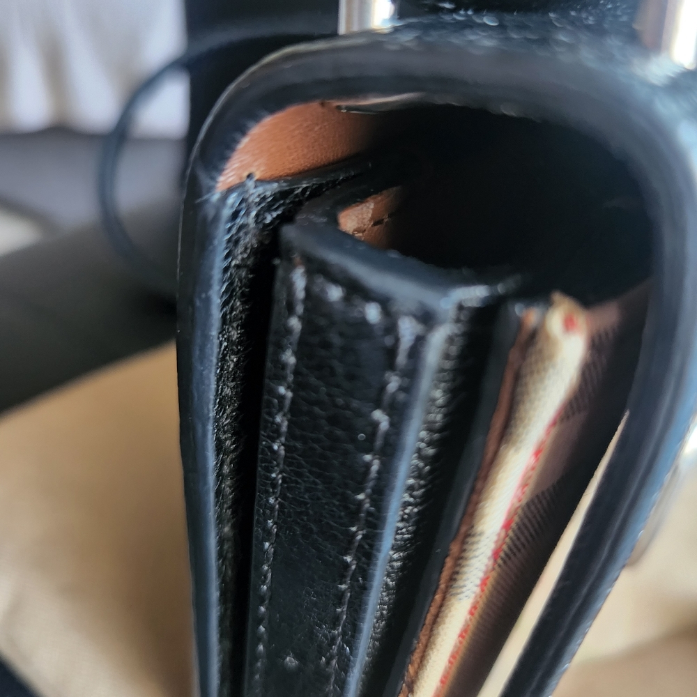 BURBERRY Goatskin Vintage Check Mini D-Ring Bag Black - Picture 5 of 16